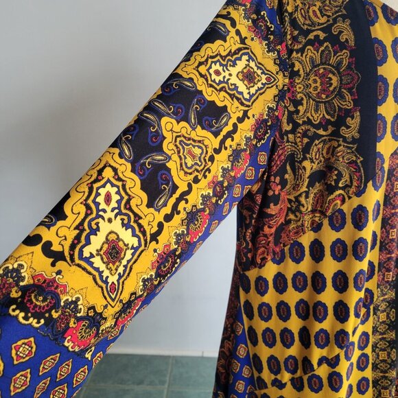 Ivy City Co Nova Patchwork Blue, Yellow, & Red Paisley print (Size S/M) - Picture 11 of 15